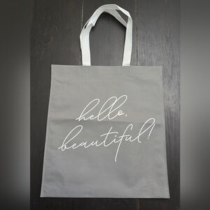DAVID’s BRIDAL Gray Tote Bag Hello Beautiful 15 x 14 NEW
